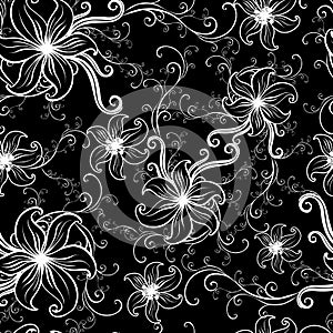 Vector Seamless floral twirled pattern