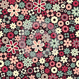 Vector seamless flower pattern background