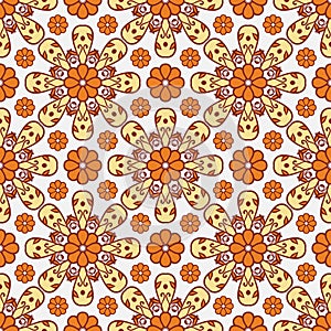 Vector seamless flower pattern.