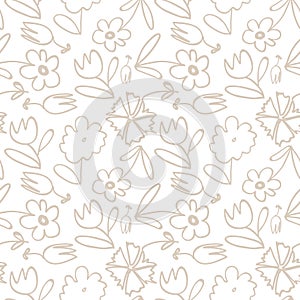 Vector seamless flower pattern background