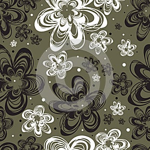 Vector Seamless freehand floral pattern