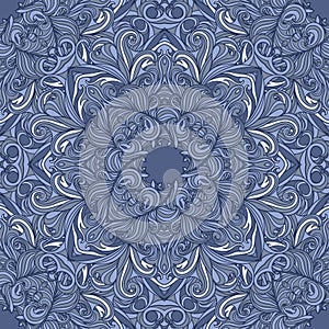 Vector seamless frosty pattern. Abstract ornate background