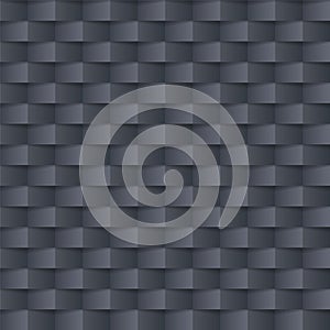 Vector seamless geometric 3d texture. Decorative dark endless background. Luxury gray tileable pattern