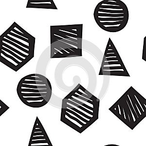 Vector seamless geometric doodle pattern