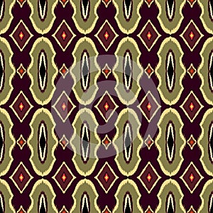 Vector Seamless Geometric Pattern in ethnic vintage style Asian ikat. Template for creating wallpapers, textile, backdrops.
