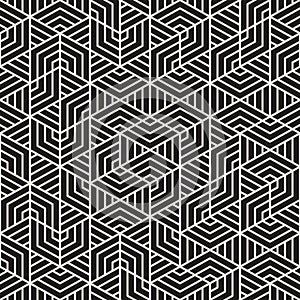 Vector seamless geometric pattern. Irregular abstract grid. Composition from randomly disposed stripes.