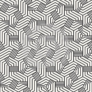 Vector seamless geometric pattern. Irregular linear grid. Composition from randomly disposed stripes.