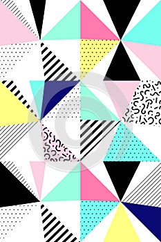 Vector seamless geometric pattern. Memphis Style. Abstract 80s.