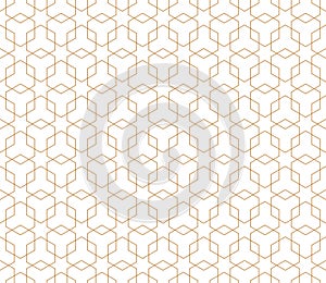 Vector seamless geometric pattern. Modern thin hexagon grid texture