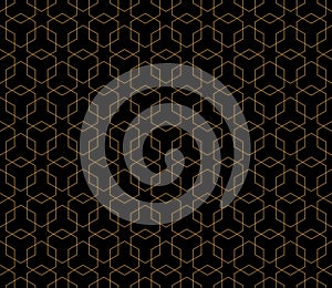 Vector seamless geometric pattern. Modern thin hexagon grid texture