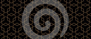 Vector seamless geometric pattern. Modern thin hexagon grid texture