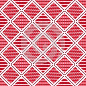 Vector seamless geometric pattern with red rhombuses