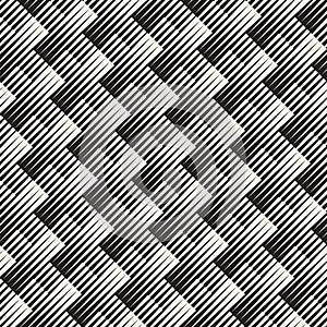 Vector Seamless Geometric Pattern. Regular Tiled Ornament. Cross Tilig Abstract Background. Modern Halftone Mosaic
