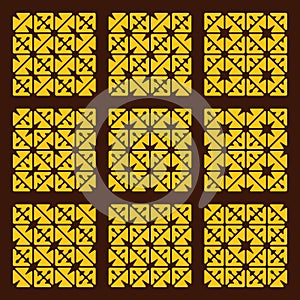 Vector seamless geometric pattern set