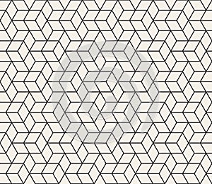 Vector seamless geometric pattern. Simple abstract lines lattice. Repeating elements stylish rhombus background