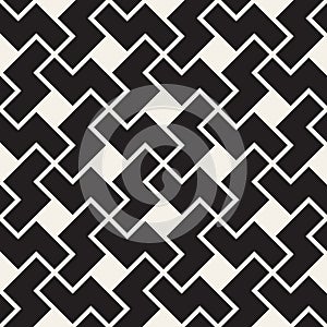 Vector seamless geometric pattern. Simple abstract lines lattice. Repeating zigzag shapes background tiling