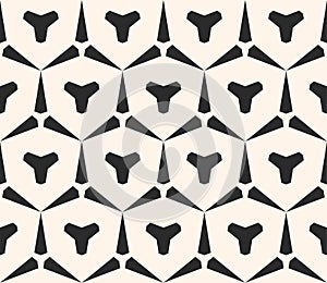Vector seamless geometric pattern, triangular shapes, hexagons