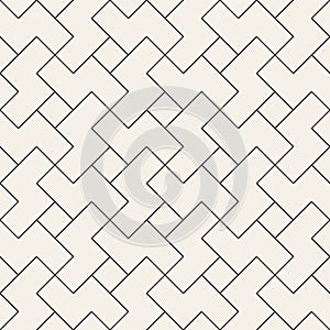Vector seamless geometric tiling pattern. Simple abstract lines lattice. Repeating intersecting elements background