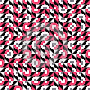 Vector seamless glitch pattern with bold geometric shapes