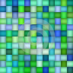 Vector Seamless Green Blue Color Gradient Square Grid Geometric Tiling Pattern