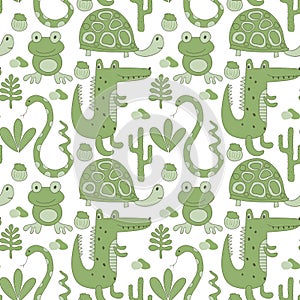 Vector seamless green pattern