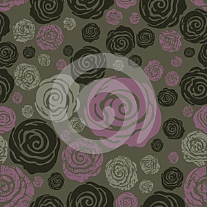 Vector Seamless grunge rose pattern
