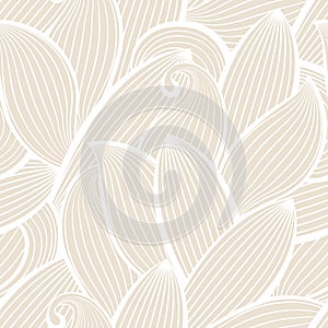 Vector seamless hand-drawn pattern with leaf