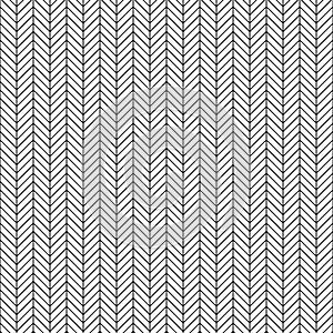 Vector seamless herringbone pattern. Geometric line texture. Black-and-white background. Monochrome design.