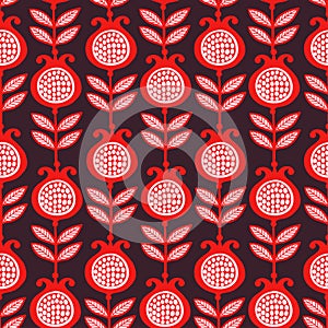 Vector seamless illustration of pomegranates.