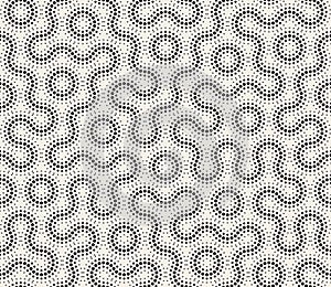 Vector Seamless Irregular Rounded Dotted Lines Geometric Pattern