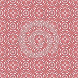 Vector seamless lace pattern with abstract floral texture in geometric layout. Ethnic pink background. Wallpaper, fabric