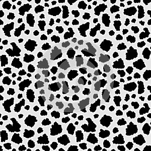 Vector seamless leopard pattern, black spots on a grey background classic design