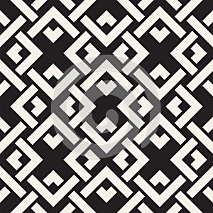 Vector seamless lines pattern. Abstract background with interweaving squares. Geometric monochrome lattice texture. Decorative gri