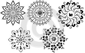 Vector seamless mandala template circle in Illustrator on isolated background