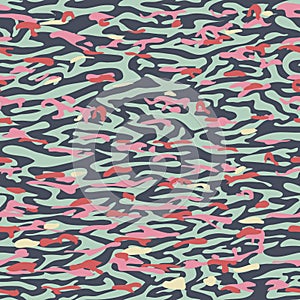 Vector seamless modern colored camouflage pattern design