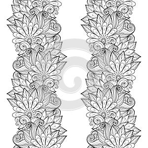 Vector Seamless Monochrome Floral Pattern