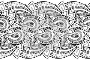 Vector Seamless Monochrome Floral Pattern