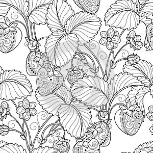 Vector Seamless Monochrome Fruit Pattern