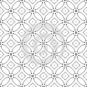Vector Seamless Monochrome Geometric Pattern
