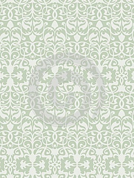 Vector. Seamless Olive Classicism Wallpaper