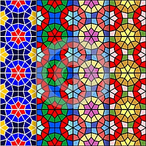Vector seamless ornamental eastern pattern set illustration