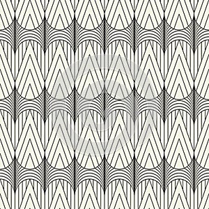 Vector seamless ornamental geometric pattern - elegant beige and black design. Abstract monochrome background. Repeatable fabric