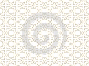 Vector seamless ornamental gold pattern - geometric arabic design. Vector luxury oriental background photo
