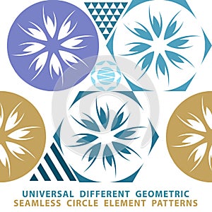 Vector seamless patchwork background from dark blue and white ornaments, geometric patterns,