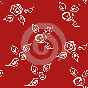 Vector seamless patern graphic roses on a background