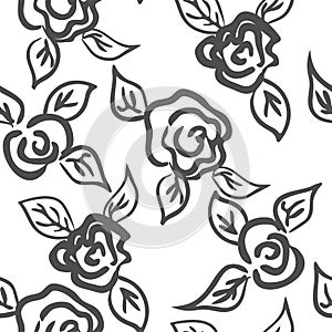 Vector seamless patern graphic roses on a background