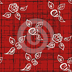 Vector seamless patern graphic roses on a background