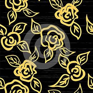 Vector seamless patern graphic roses on a background