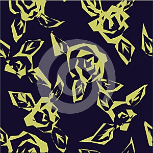 Vector seamless patern graphic roses on a background