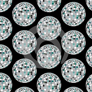 Vector seamless patten with strobe disco balls